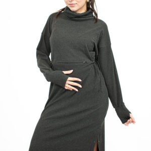 Oslo Vestido Largo Cuello Alto Cintura Ajustable