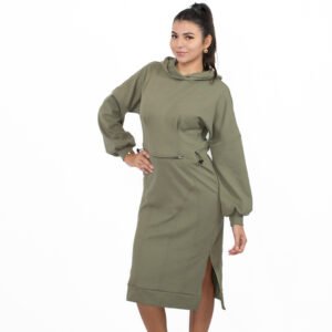 Sapporo Vestido Largo Con Capucha Cintura Regulable